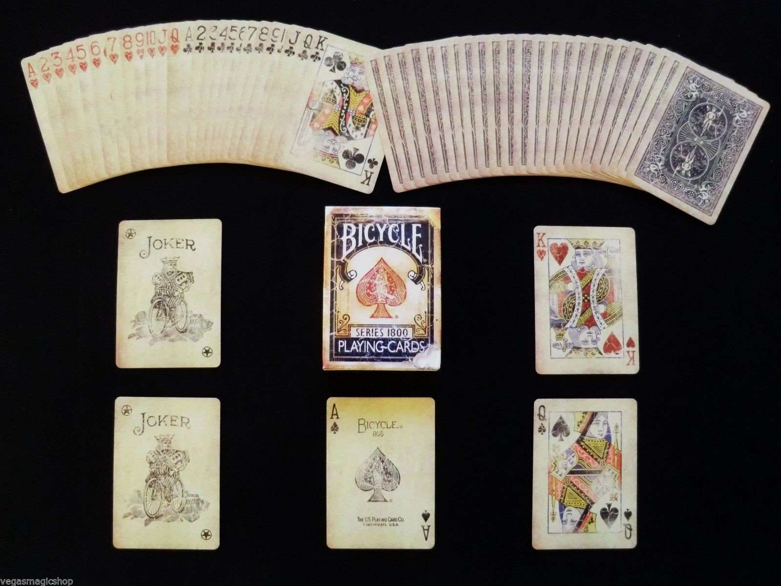 1800 Vintage Blue Bicycle Playing Cards - Image 3