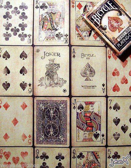 1800 Vintage Blue Bicycle Playing Cards - Image 4