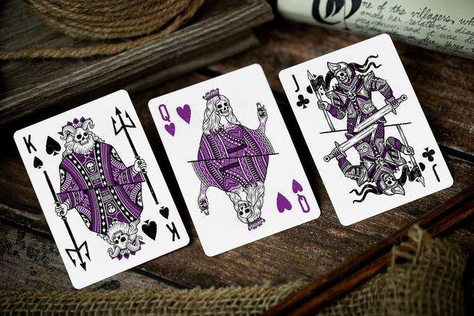 666 Emerald Hellfire & Purple Inferno Gilded Playing Cards 2 Deck Set Cartamundi - Image 7