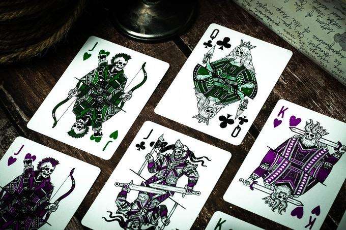 666 Emerald Hellfire & Purple Inferno Playing Cards 2 Deck Set Cartamundi - Image 5