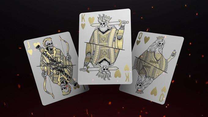 666 Greedy Gold & Skeletal Silver Gilded Playing Cards 2 Deck Set - Image 3