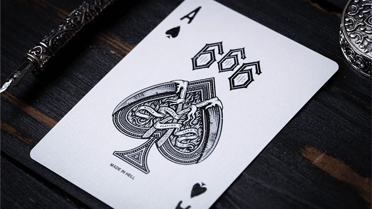 666 Skeletal Silver Playing Cards Cartamundi - Image 2