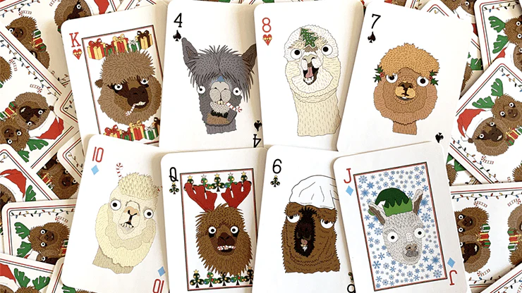 Alpaca Christmas Kids Mini Playing Cards - Image 2