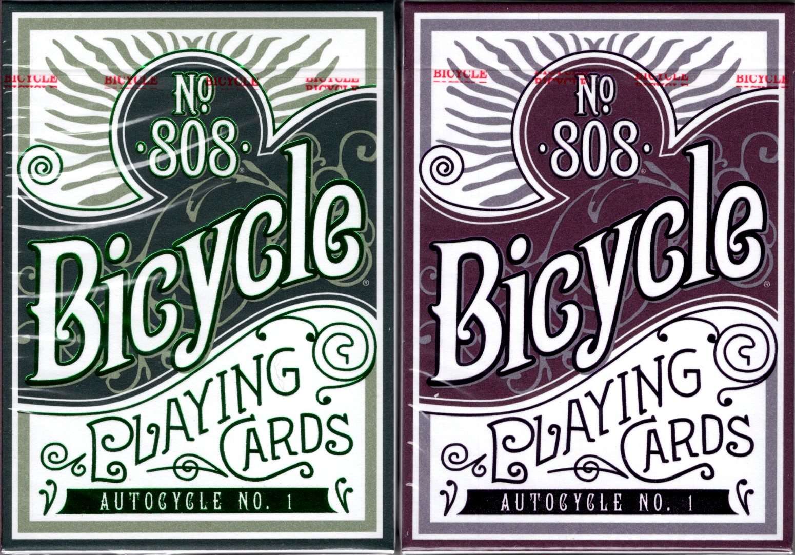 Autocycle No. 1 Bicycle Playing Cards 2 Deck Set