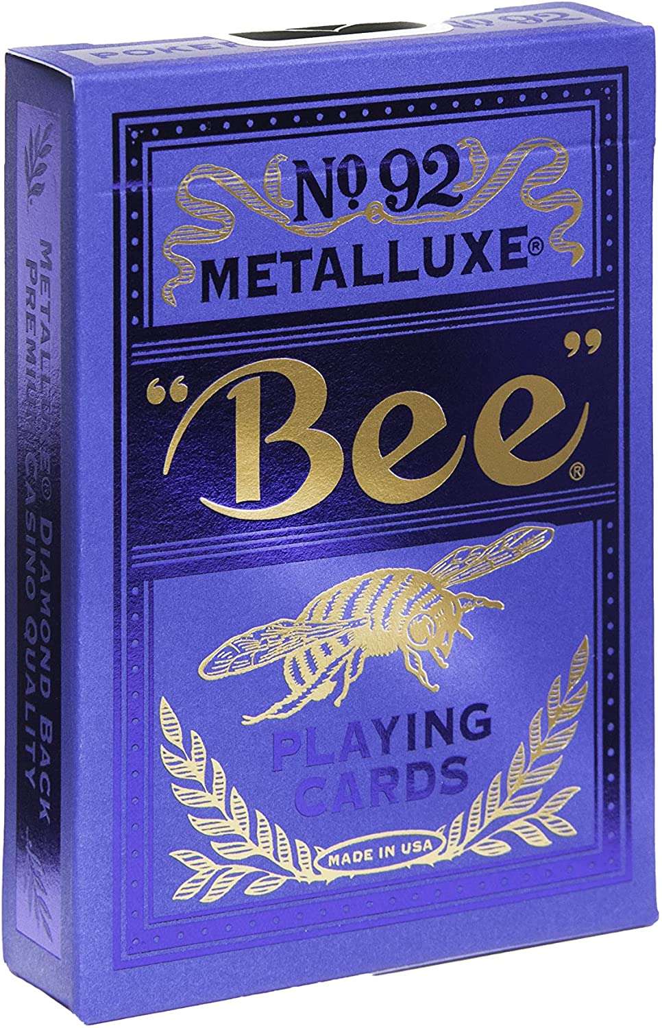Bee MetalLuxe Blue Playing Cards - Casino Tradition Meets Foil-Finished Luxury