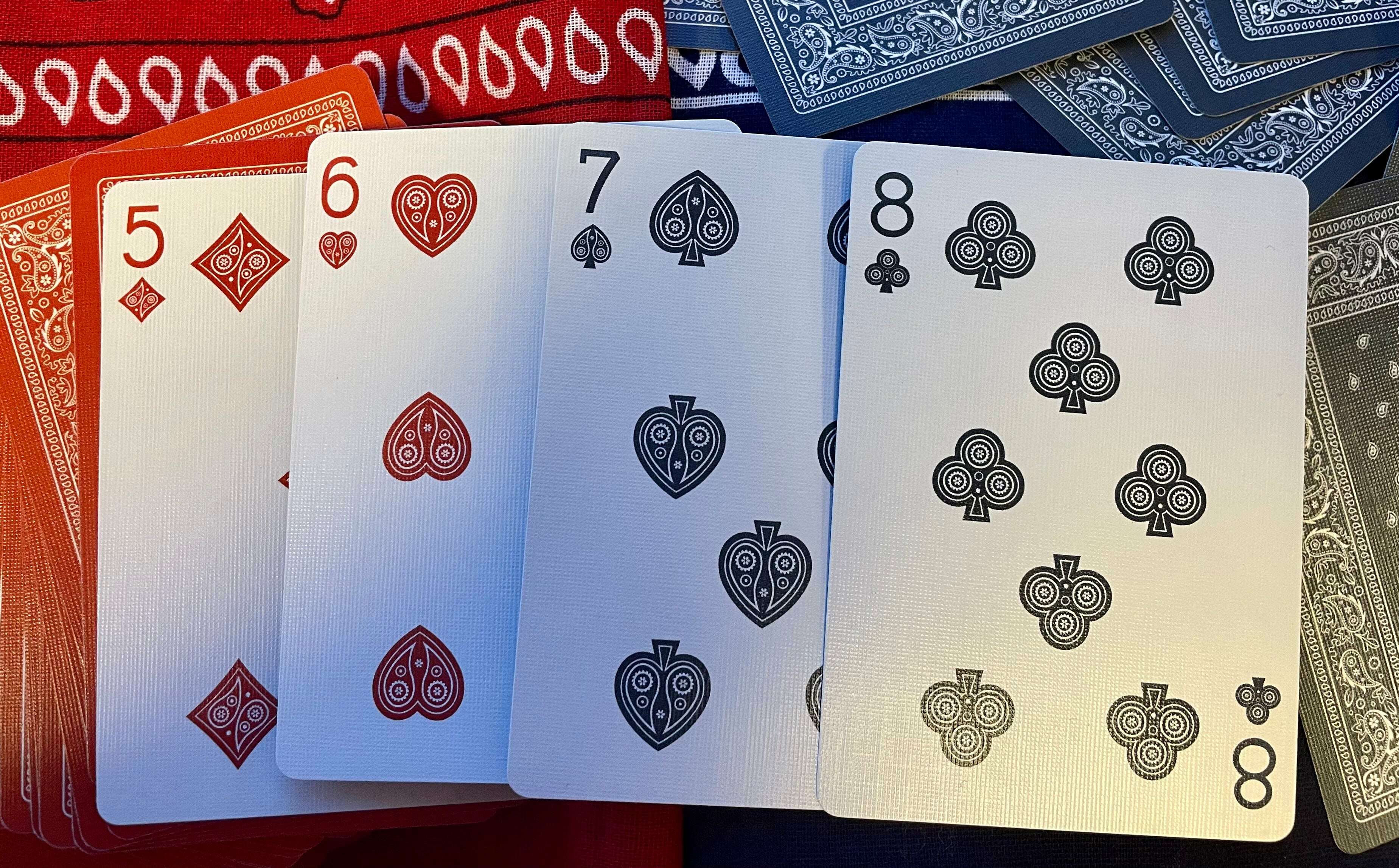 Bicycle Bandana Playing Cards - Sun Bleached Crimson - Image 9