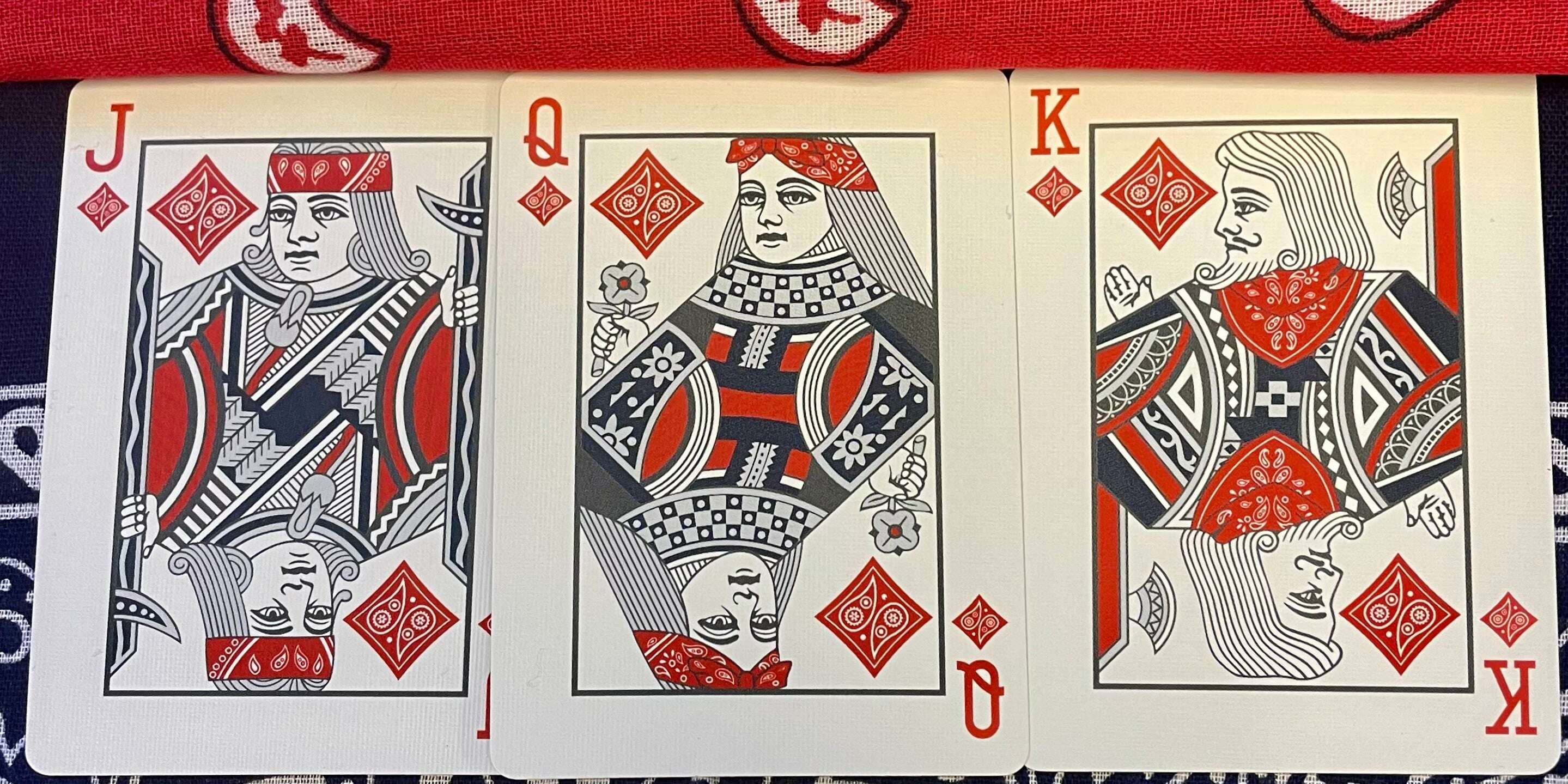 Bicycle Bandana Playing Cards - Sun Bleached Crimson - Image 6