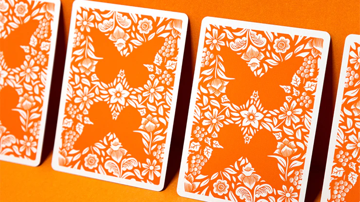 Butterfly Worker Marked Playing Cards Orange Cartamundi - Image 5