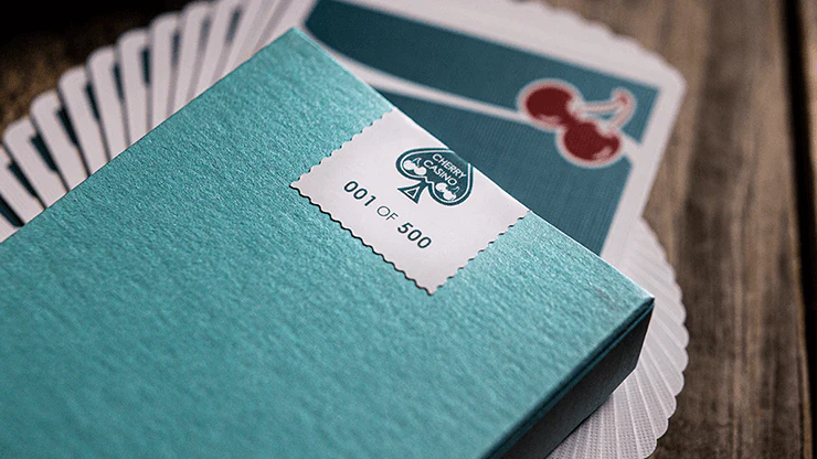 Cherry Casino House Deck Tropicana Teal Playing Cards USPCC - Image 3