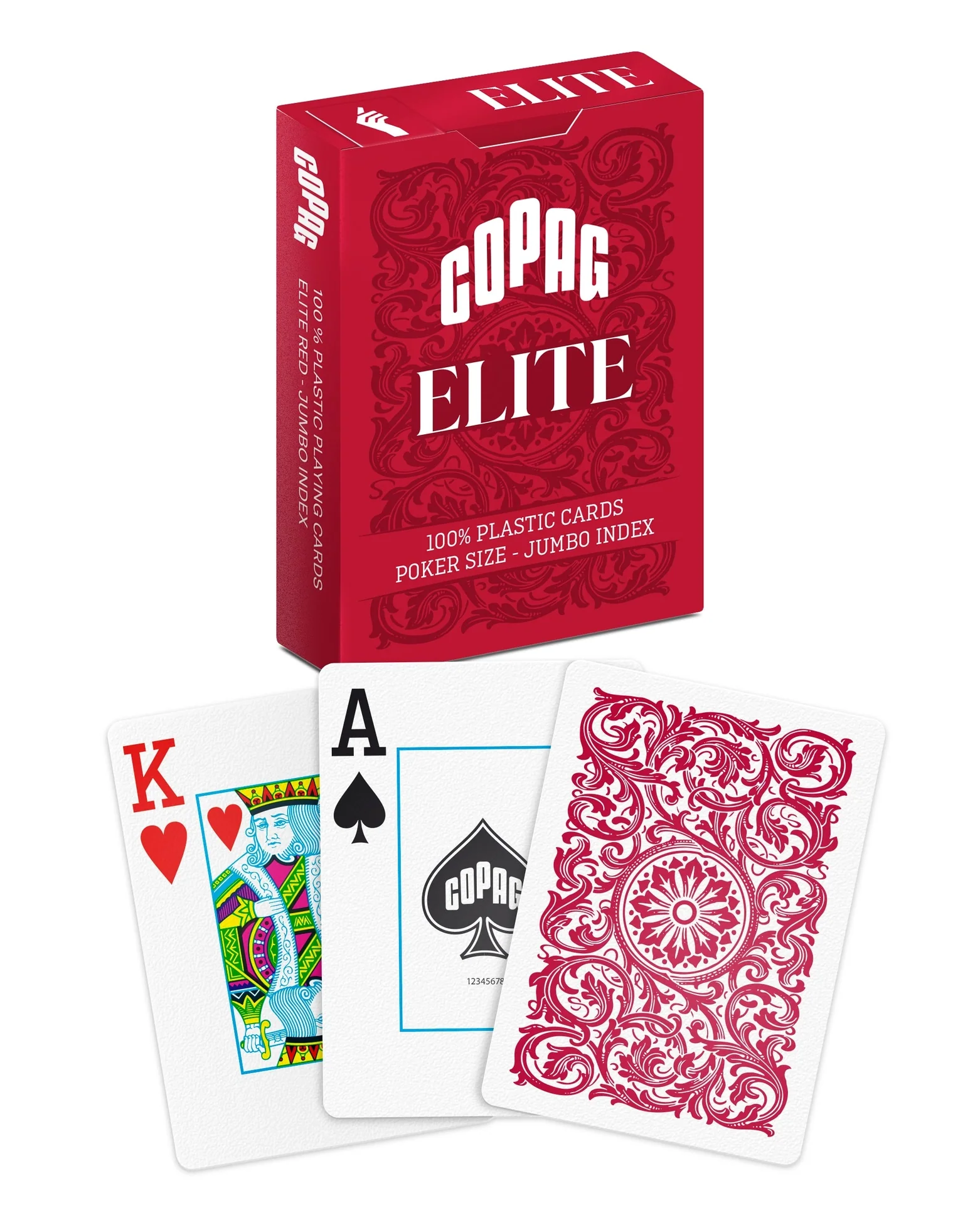 Copag Elite 100% Plastic Jumbo Index - Red