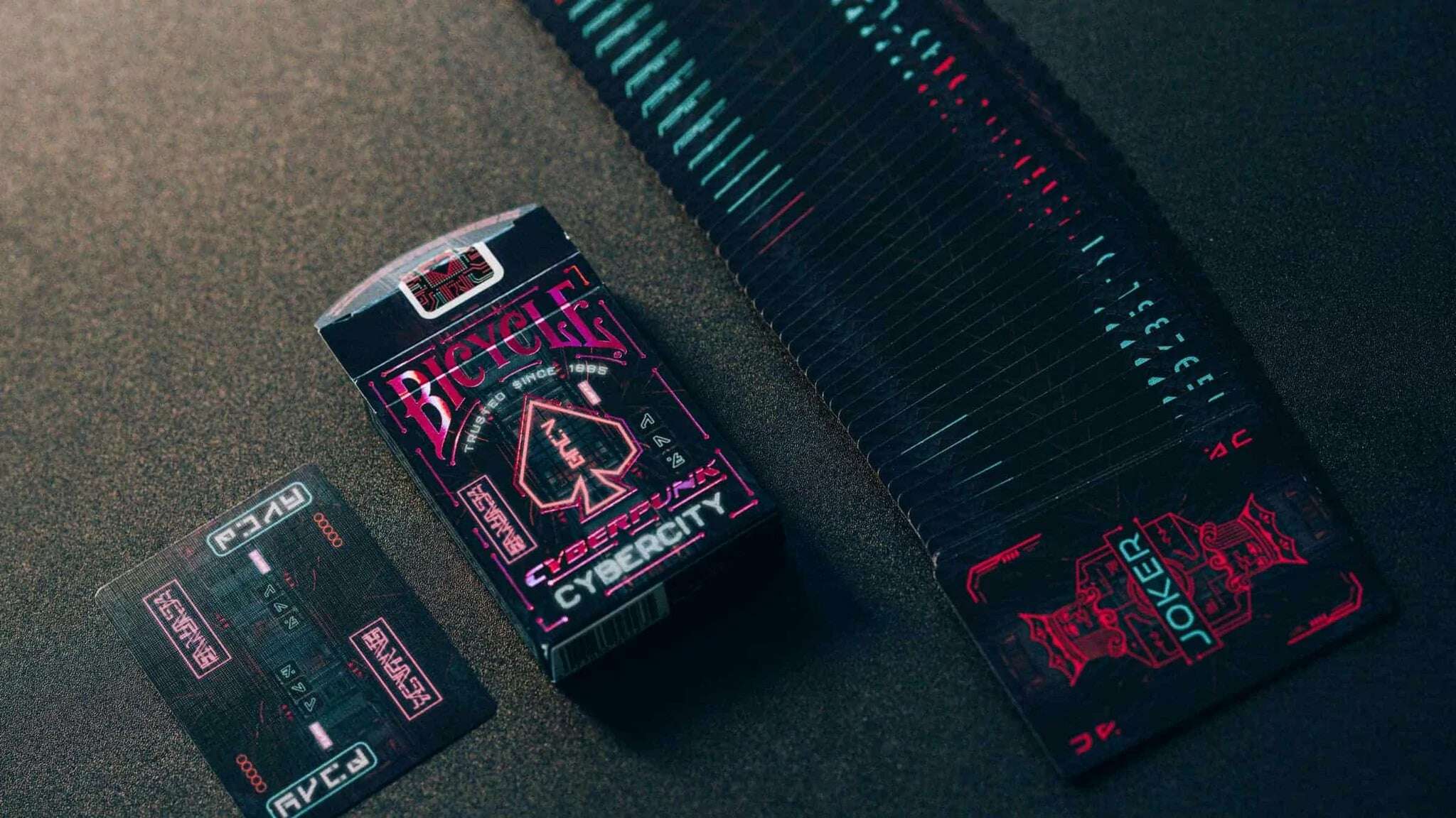 Cyberpunk Cyber City Bicycle Playing Cards - Image 2