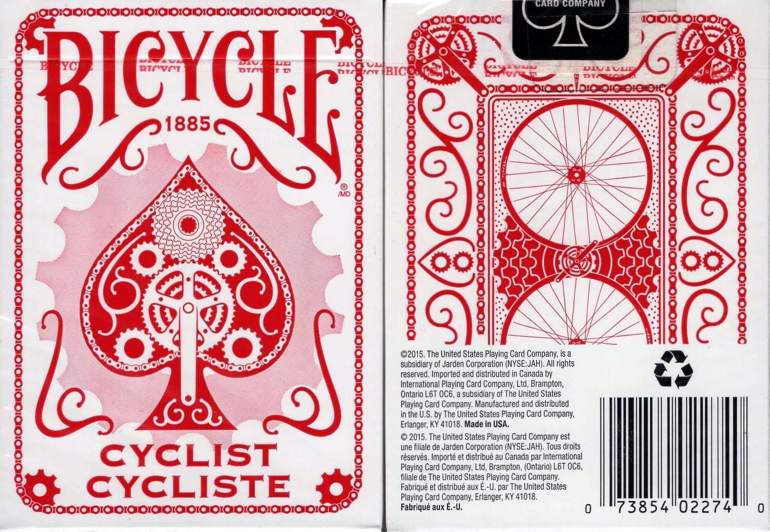 Cyclist Red Bicycle Playing Cards