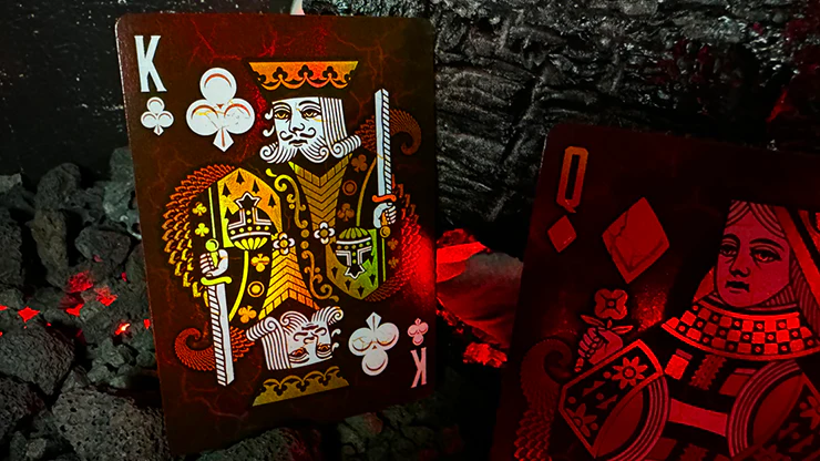 Draconian Crimson Playing Cards by Midnight Cards with Ultra Red Card Edges - Image 5