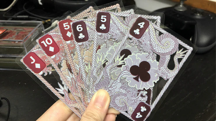 Dragon Fire Red Plastic Transparent Playing Cards - Image 4