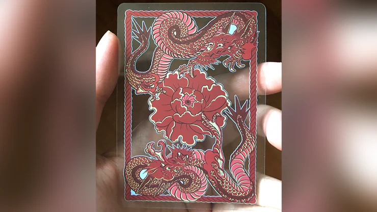 Dragon Fire Red Plastic Transparent Playing Cards - Image 5