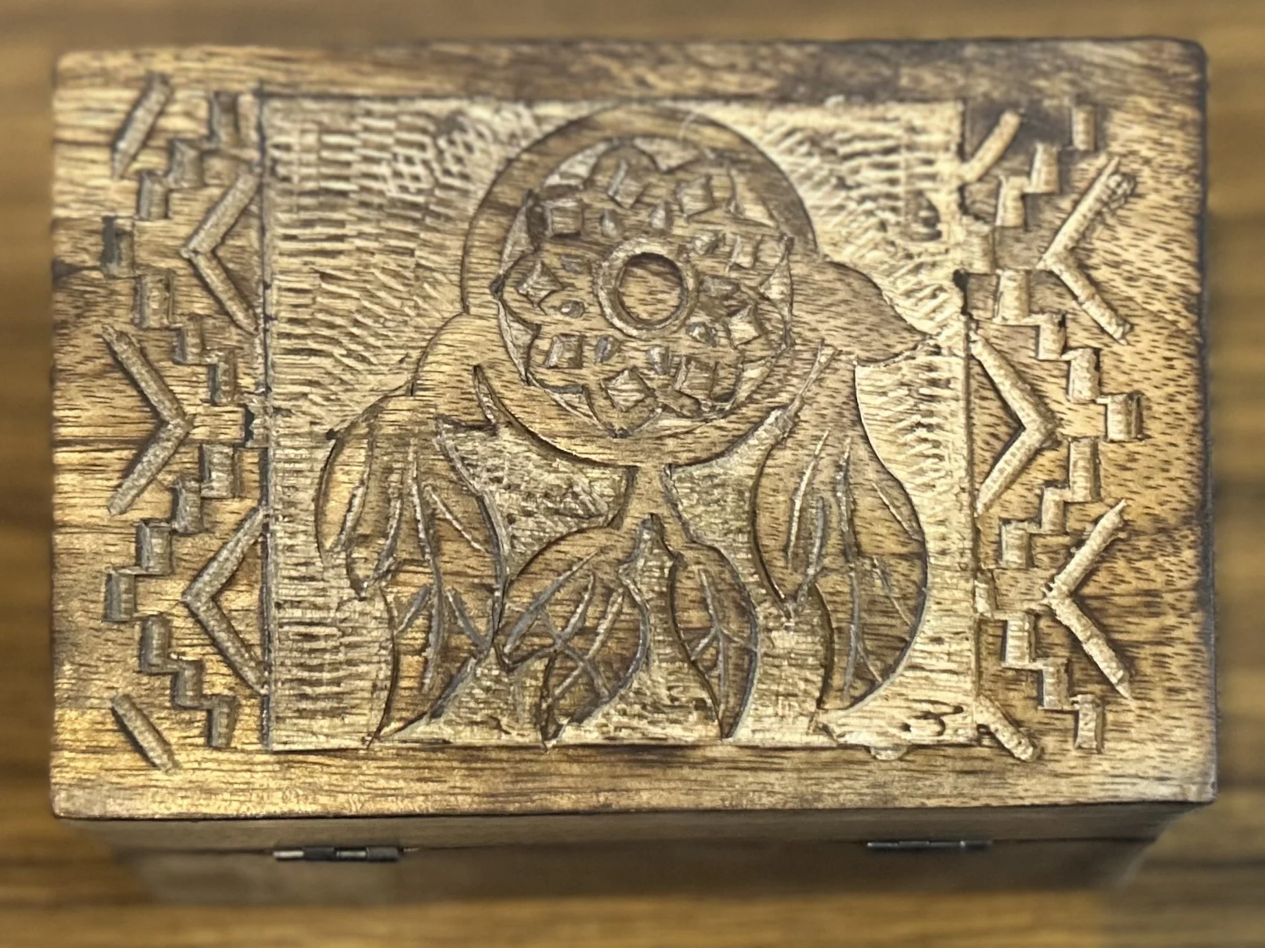 Dream Catcher Carved Wooden Box (6 X 4 in.) - Image 2