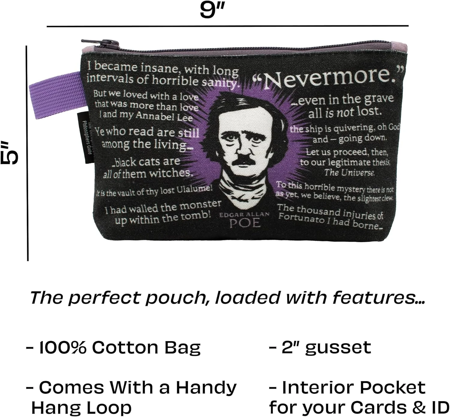 Edgar Allan Poe Zipper Bag - Image 5