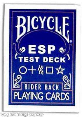 ESP Test Deck Bicycle Playing Cards Blue Rider Back