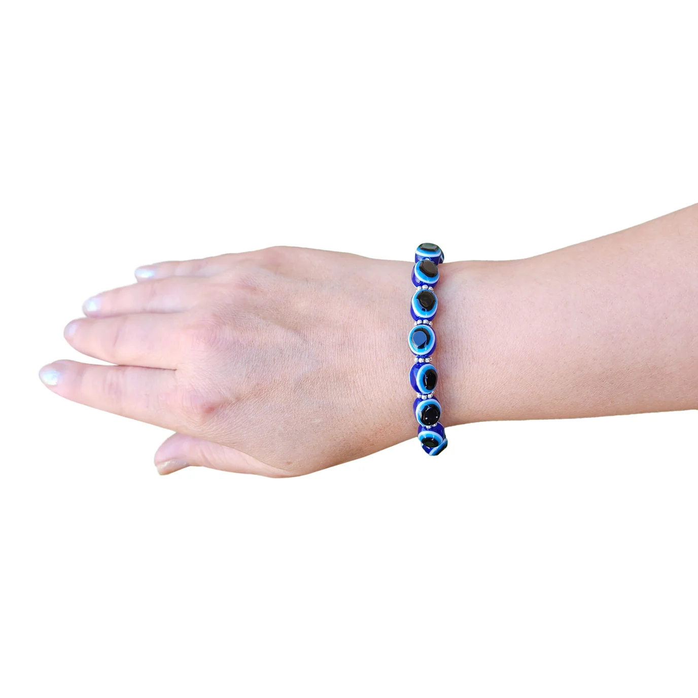 Evil Eye Blue Beaded Bracelet - Image 4
