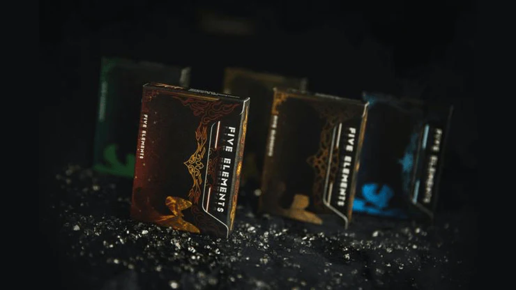Five Elements Playing Cards Wooden Collection Set with 5 Dice - Image 3