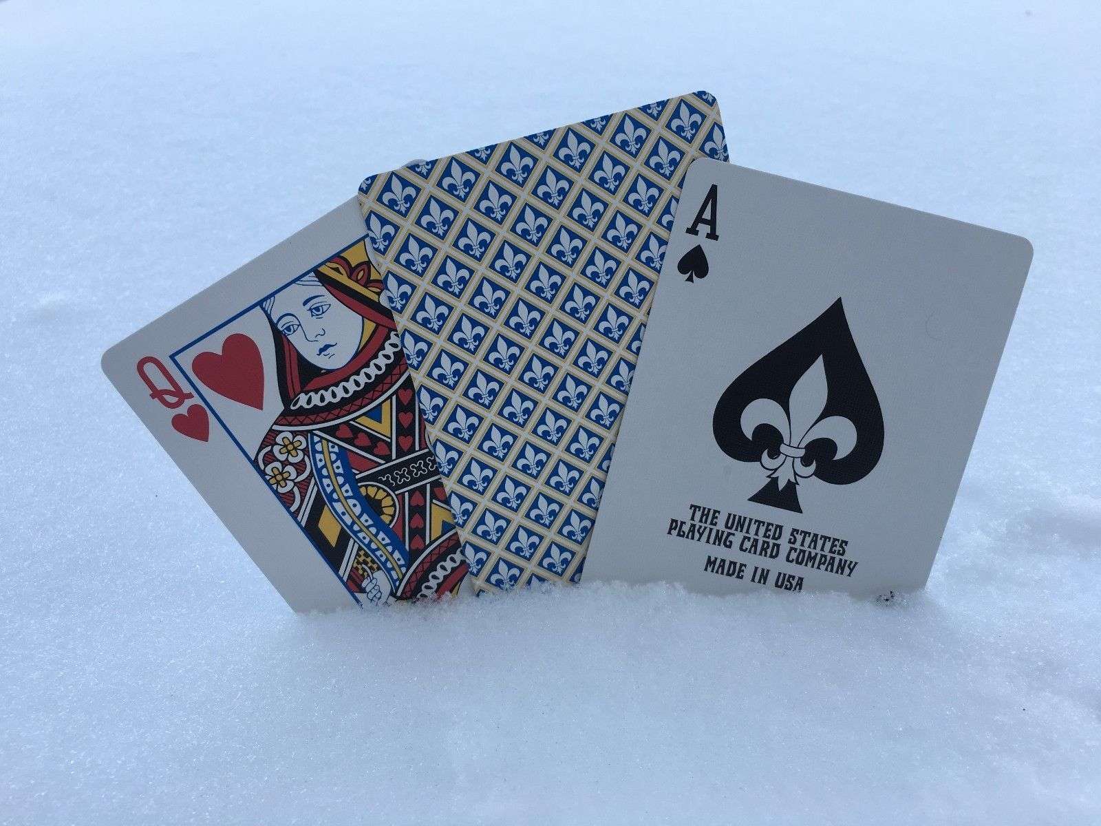 Fleur De Lys Blue Playing Cards USPCC - Image 3