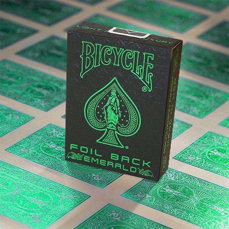 Foil Back Emerald Bicycle Playing Cards - Image 2