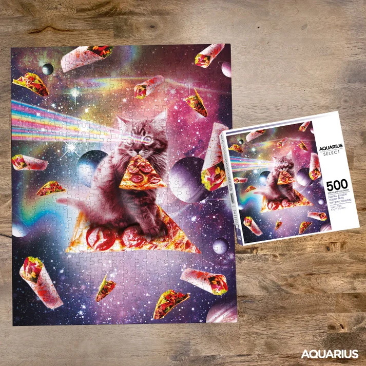 Galaxy Cat Pizza 500 Piece Jigsaw Puzzle - Image 3