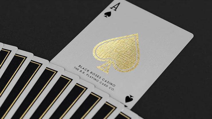 Gold Foil Black Roses Casino Playing Cards - Image 3