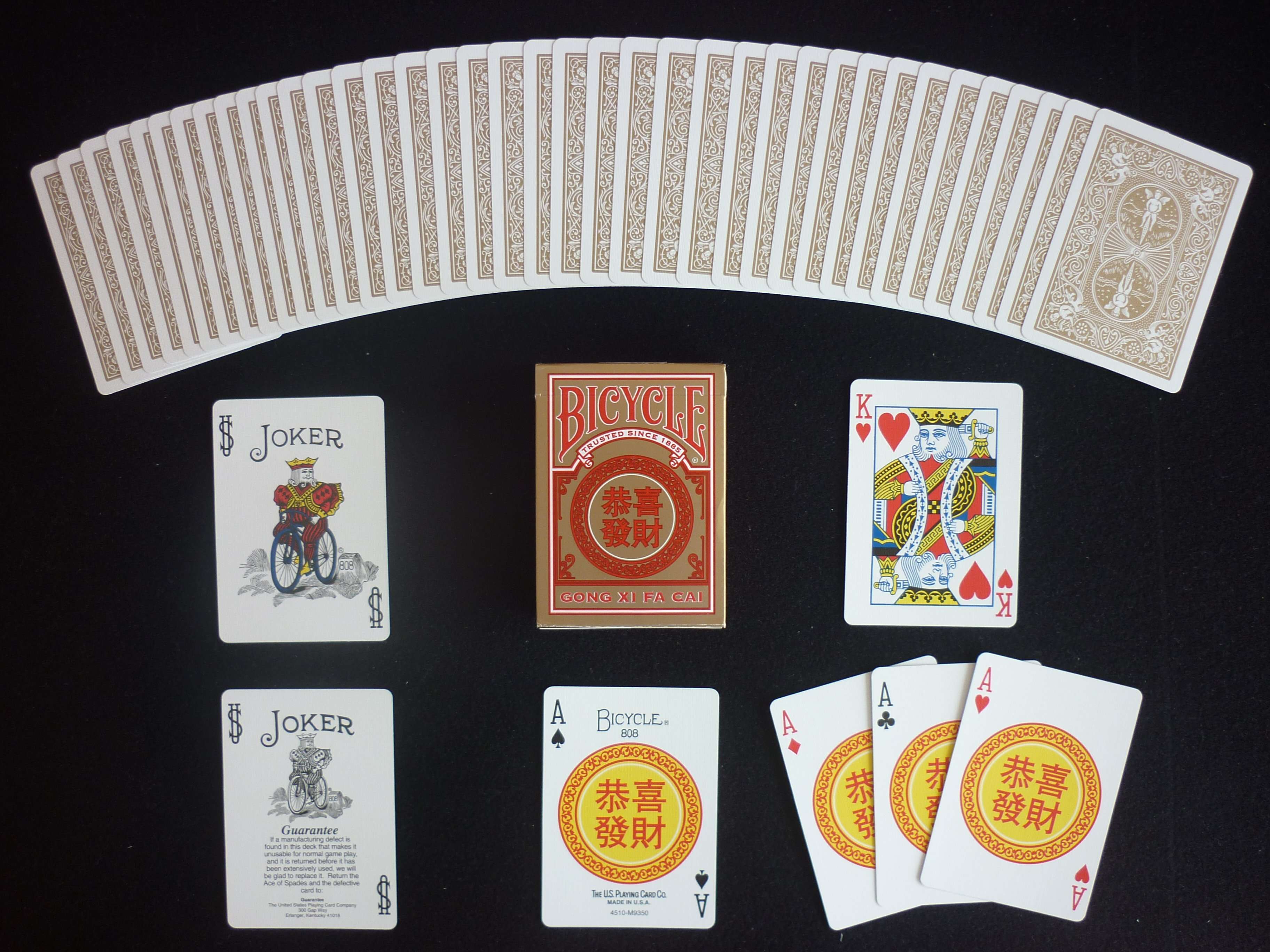 Gong Xi Fa Cai Gold Bicycle Playing Cards - Image 3