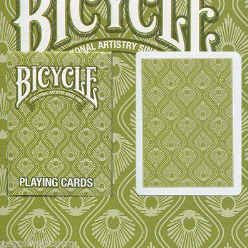 Green Peacock Bicycle Playing Cards Deck
