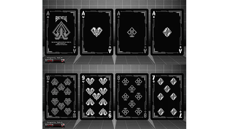 Grid Blackout UV Ink Bicycle Playing Cards - Image 2