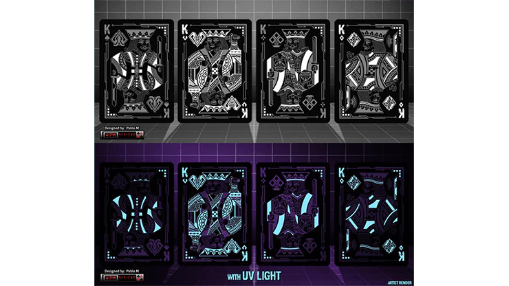 Grid Blackout UV Ink Bicycle Playing Cards - Image 3