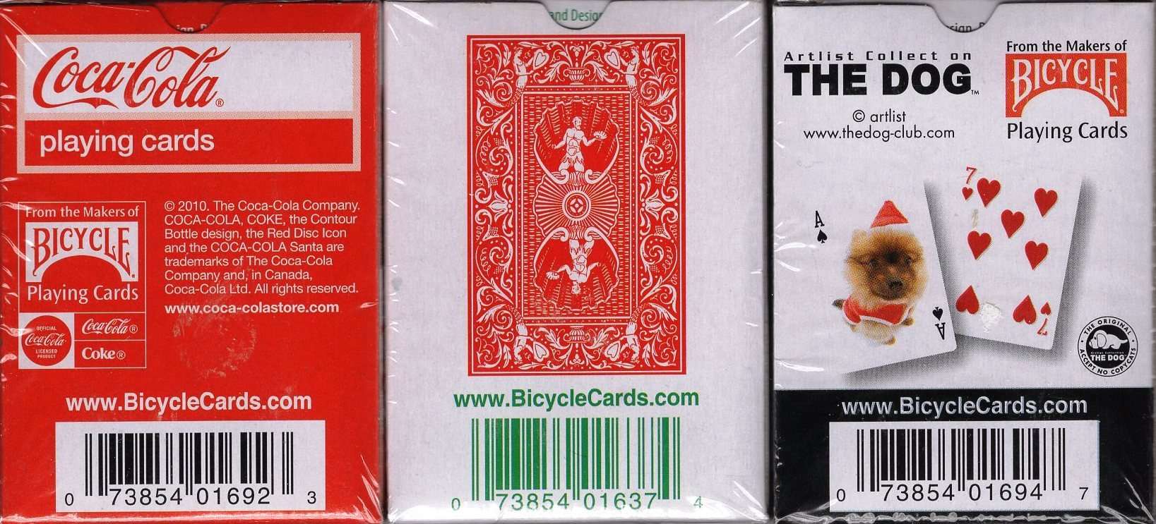 Hoyle Dog Coke 3 Deck Set Mini Holiday Playing Cards USPCC - Image 2