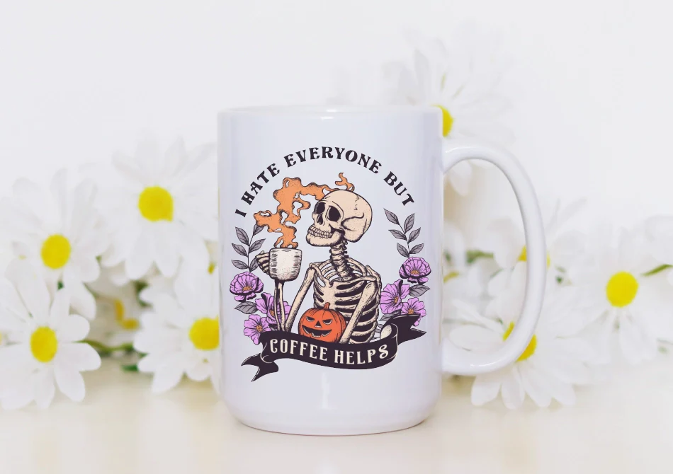 I Hate Everyone...But Coffee Helps - 15oz Coffee Mug - Image 4