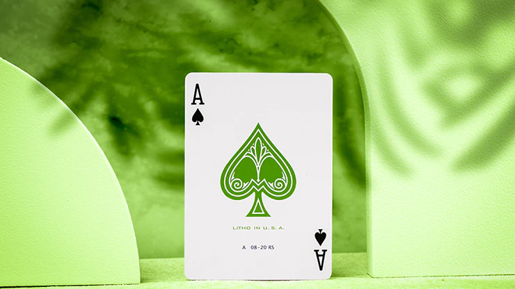 Jerry's Nugget Monotone Metallic Green Playing Cards USPCC - Image 5