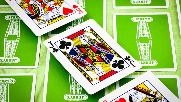 Jerry's Nugget Monotone Metallic Green Playing Cards USPCC - Image 6