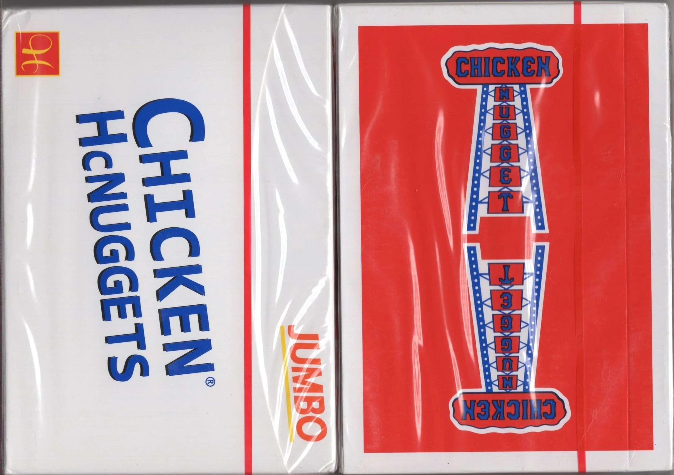 Jumbo Chicken Nugget Red Playing Cards HCPC