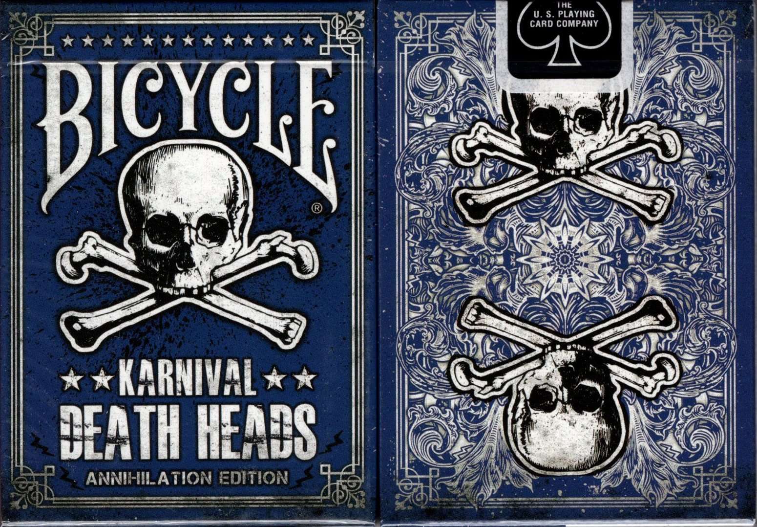 Karnival Death Heads Annihilation Blue Bicycle Playing Cards