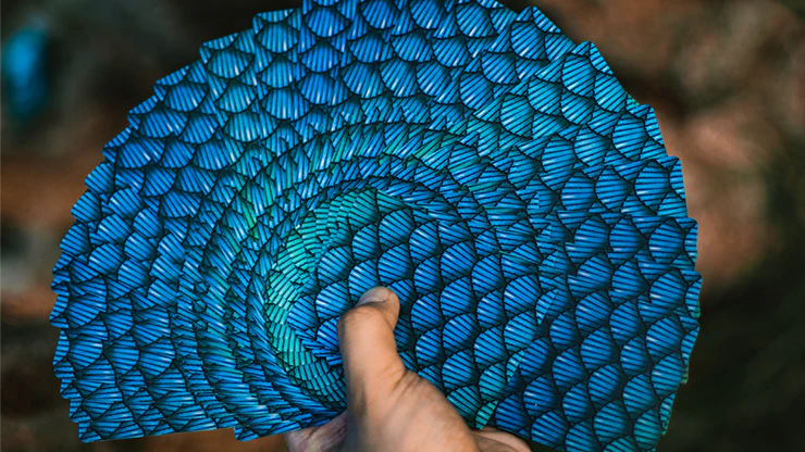 Marvelous Hummingbird Feathers Blue Playing Cards Cartamundi - Image 4