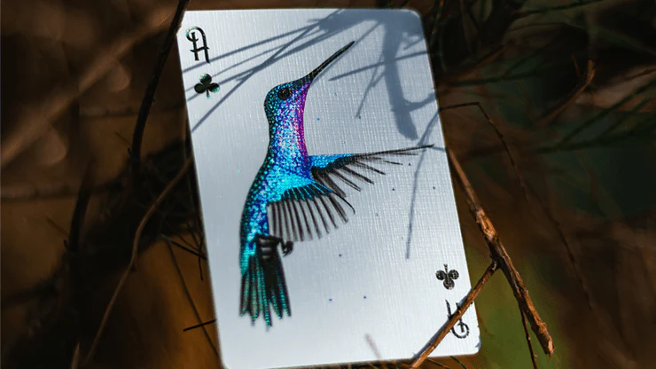 Marvelous Hummingbird Feathers Blue Playing Cards Cartamundi - Image 5
