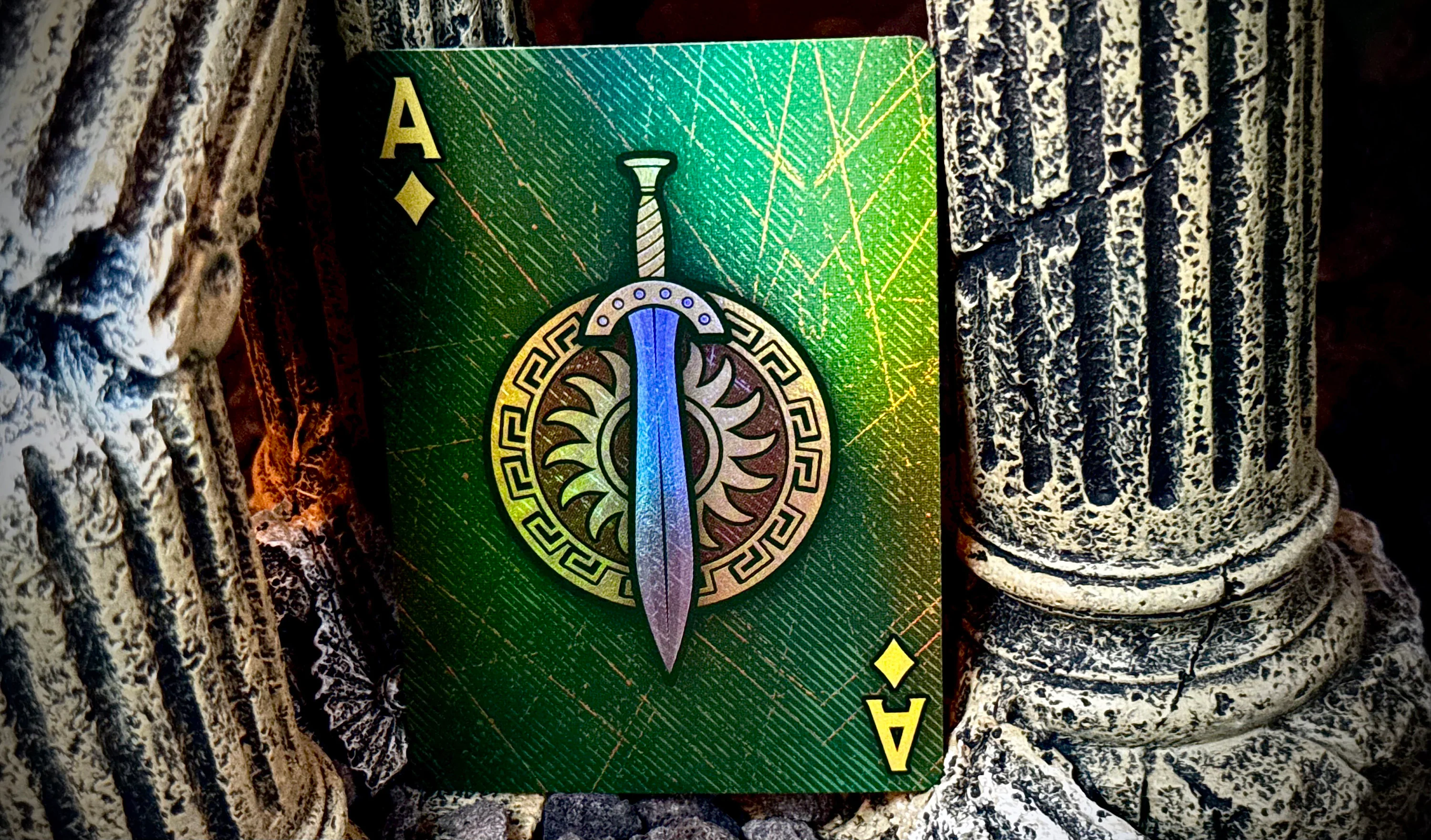 Medusa Playing Cards - Holographic Foil + Ultra Green Edges - Image 3