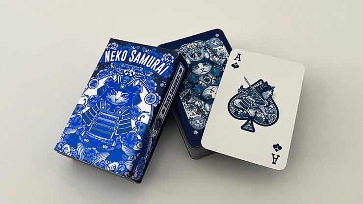 Neko Samurai Playing Cards - Mini Blue - Image 6