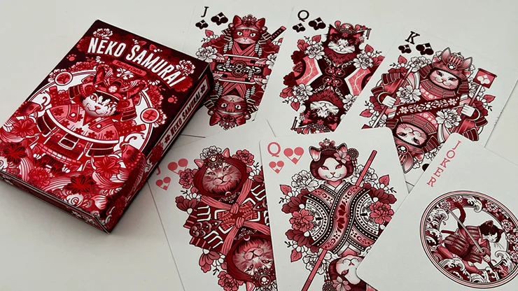 Neko Samurai Playing Cards - Red - Image 2