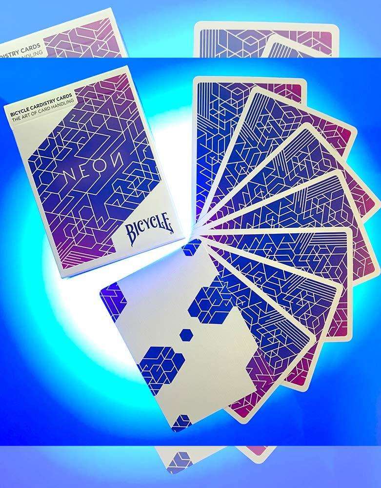 Neon Blue Aurora Bicycle Cardistry Cards - Image 2