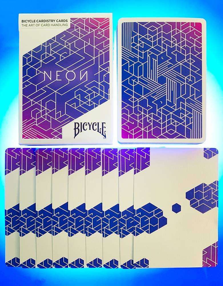 Neon Blue Aurora Bicycle Cardistry Cards - Image 3