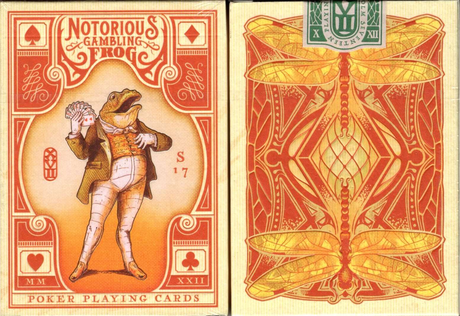 Notorious Gambling Frog Orange Playing Cards by Stockholm17
