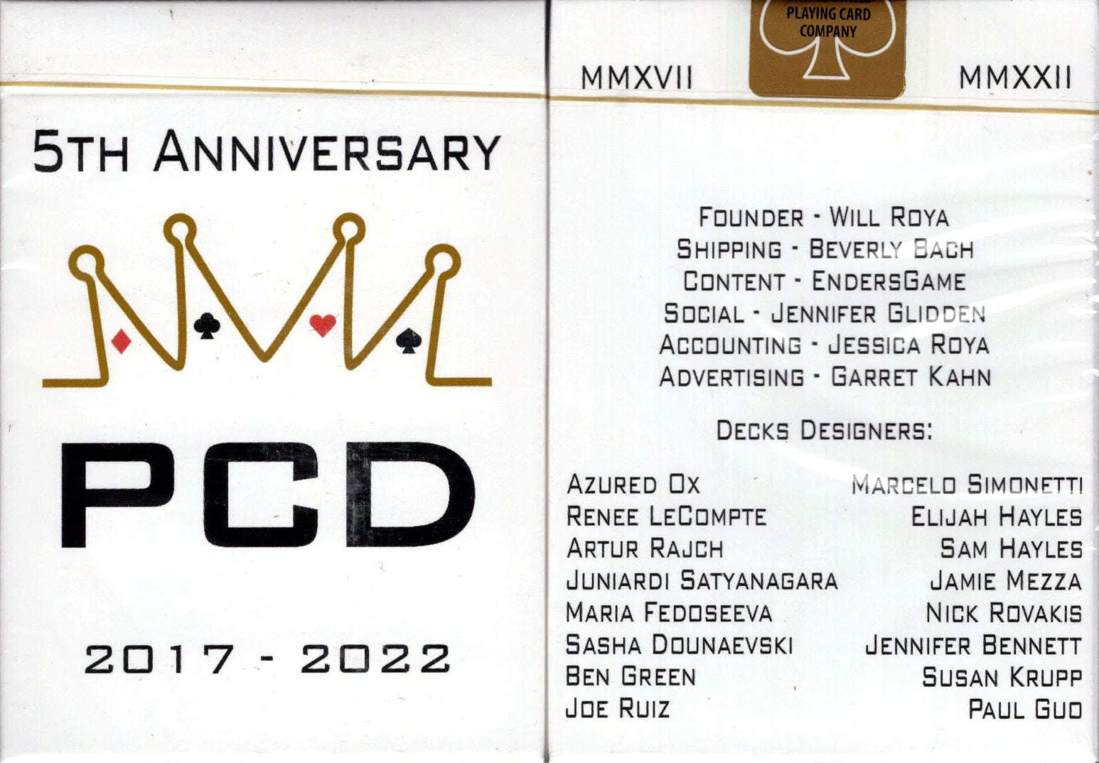 PCD 5th Anniversary Gilded Playing Cards USPCC