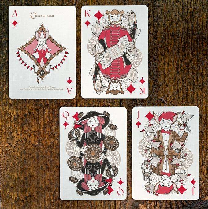 Pinocchio Vermilion Red Playing Cards USPCC - Image 5