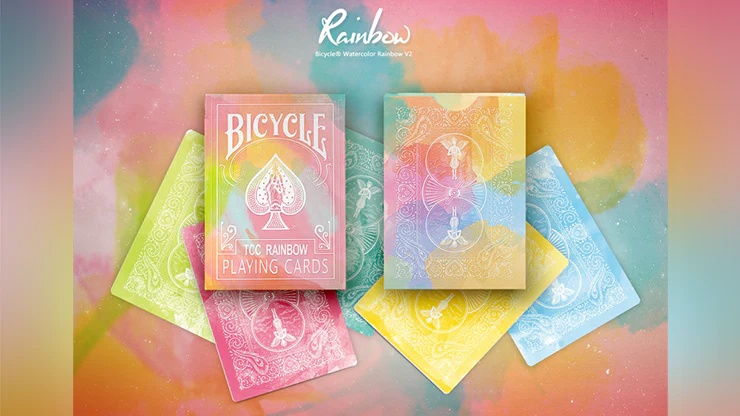 Rainbow v2 Peach Bicycle Playing Cards - Image 3