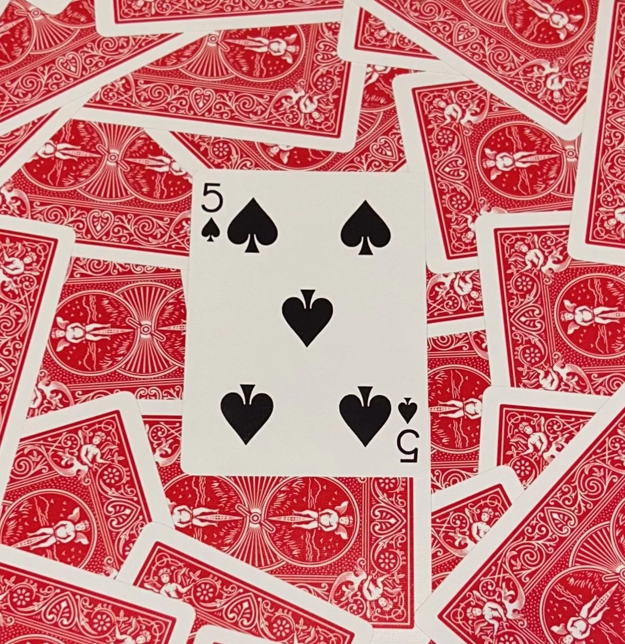 Red One-Way Forcing Deck - 5 of Spades